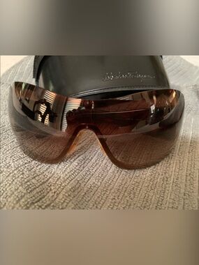 Salvatore Ferragamo Brown Gradient Shield Sunglasses